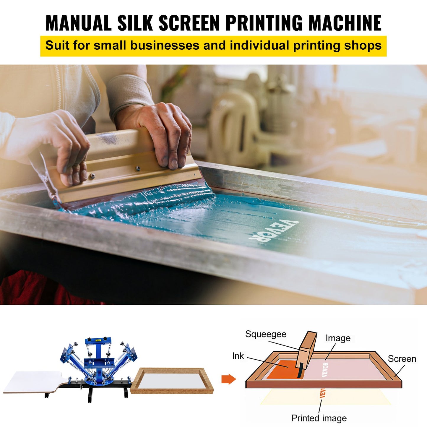 Screen Printer 4 Color 2 Station Silk Screen Printing Kit 55x45cm T-shirt Screen Printing Machine Screenprint Press