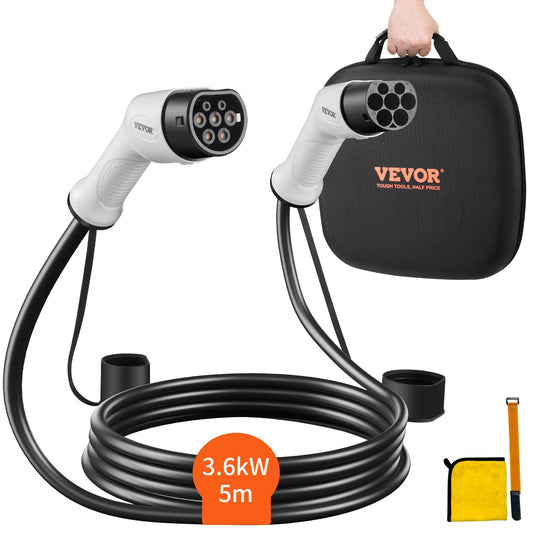 Type 2 to Type 2 EV Charging Cable Electric Vehicle Cable 16A 5m 3.6kW TPU