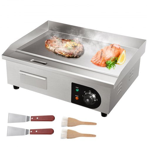 3000W 21" Commercial Electric Countertop Griddle Flat Top Grill Hot Plate