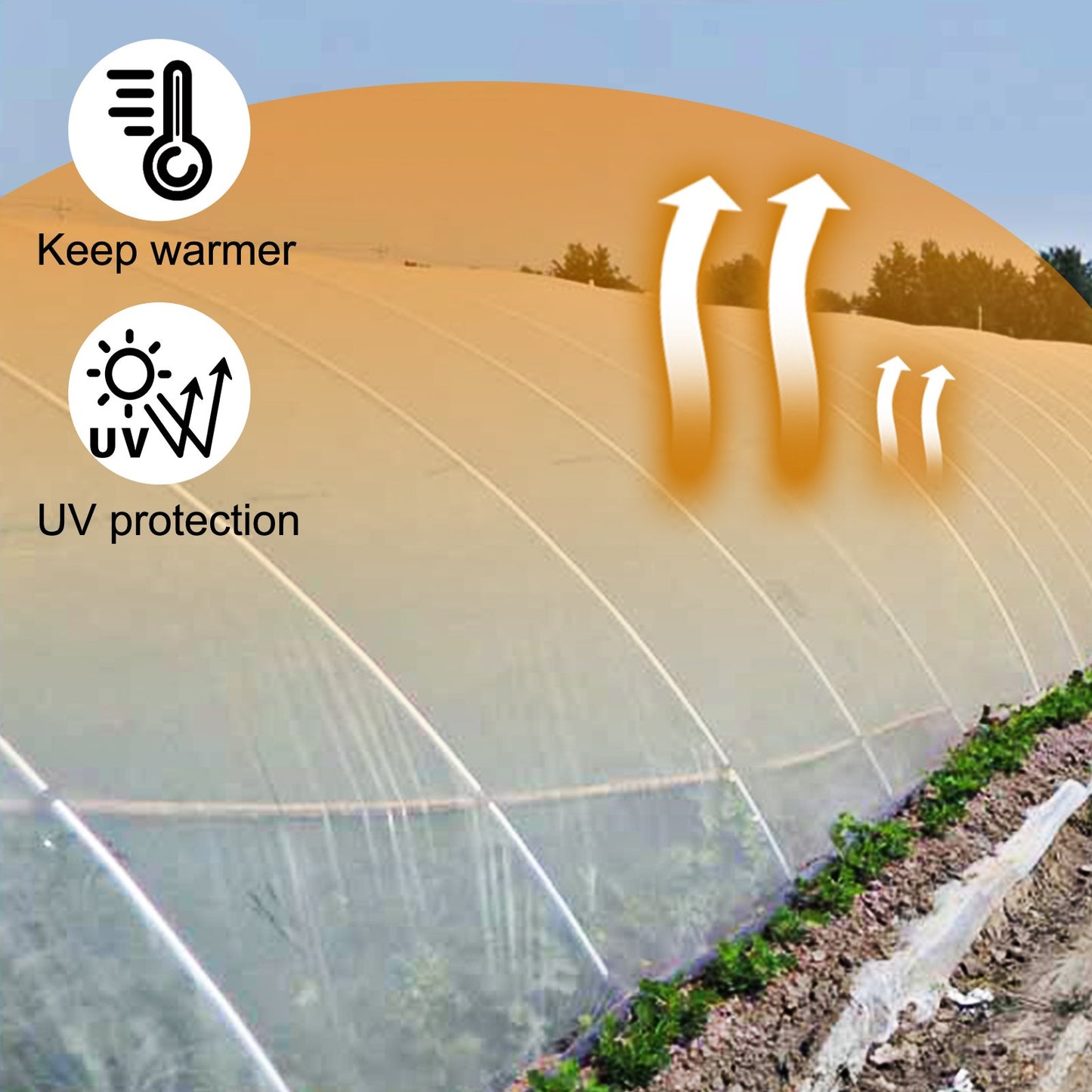 Greenhouse Film 10x25 ft,Greenhouse Polyethylene Film 6 Mil Thickness, Greenhouse Plastic Greenhouse Clear Plastic Film UV Resistant, Polyethylene Film Keep Warming, Superior Strength Toughness