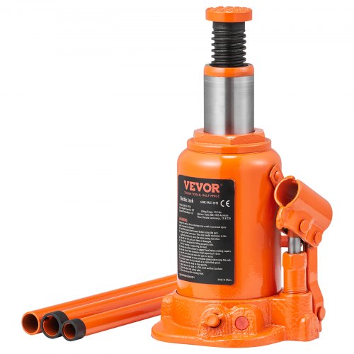 Hydraulic Bottle Jack, 12 Ton/24000 LBS All Welded Bottle Jack, 190-355 mm Lifting Range, with 3-section Long Handle, for Car, Pickup Truck, Truck, RV, Auto Repair, Industrial Engineering