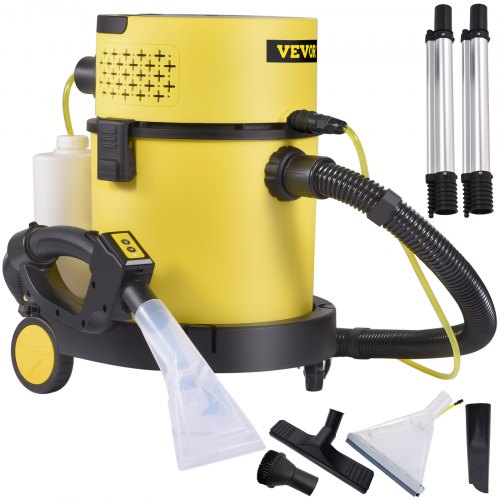 Wet Dry Vacuum Cleaner, 5.3 Gallon 2 Peak HP, 4-in-1 Portable Shop Vacuum w/ Blow & Spray Function, Remote Control, HEPA & Sponge Filtration, 5 Brush for Household, Car