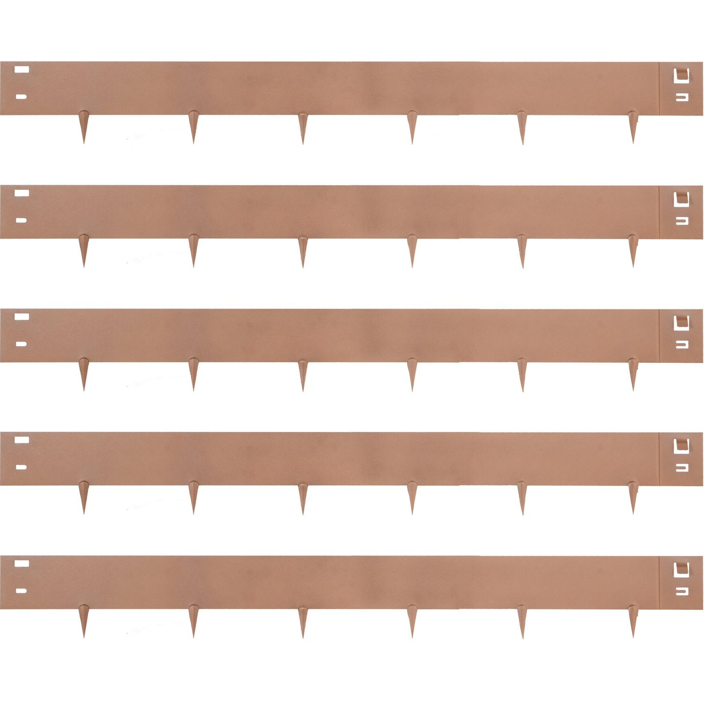 Steel Lawn Edging, 5PCS 4"x39" Metal Landscape Edgings, 16.25 ft Total Length Garden Border, Flexible and Bendable Galvanized Steel Landscaping, Metal Edge for Yard, Lawn, Pathway, Brown