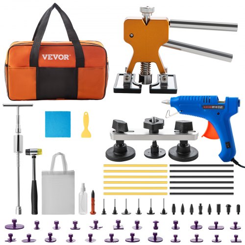 60 Pcs Paintless Dent Repair Tools,  Glue Puller Tabs Dent Puller Kit, Dent Removal Tool, Led Baffle Board Car Dent Repair Kit, for Auto Dent Removal, Minor Dents, Door Dings And Hail Damage