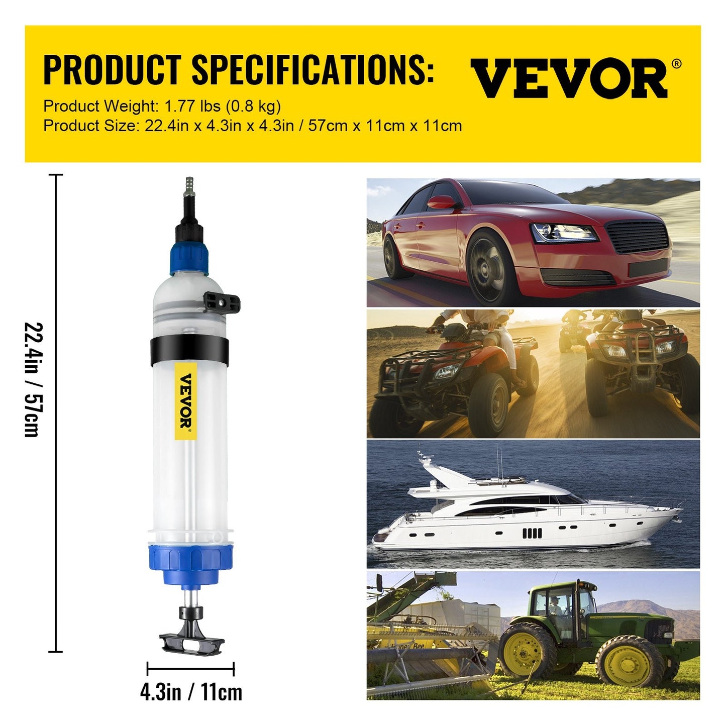 Transmission Fluid Pump Manual ATF Refill System Dispenser, Oil and Liquid Extractors 1.5 Liter Large Capacity, Automatic Transmission Fluid Pump Tool Set with ATF Filler Adapters