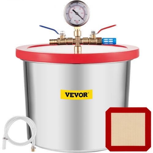2 Gallon 9L Vacuum Chamber Stainless Steel Degassing Urethane Epoxies gasket