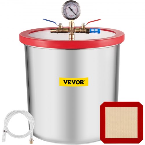 5 Gallon Vacuum Chamber Stainless Steel Vacuum Degassing Chamber 160F 3/4" Acrylic Lid
