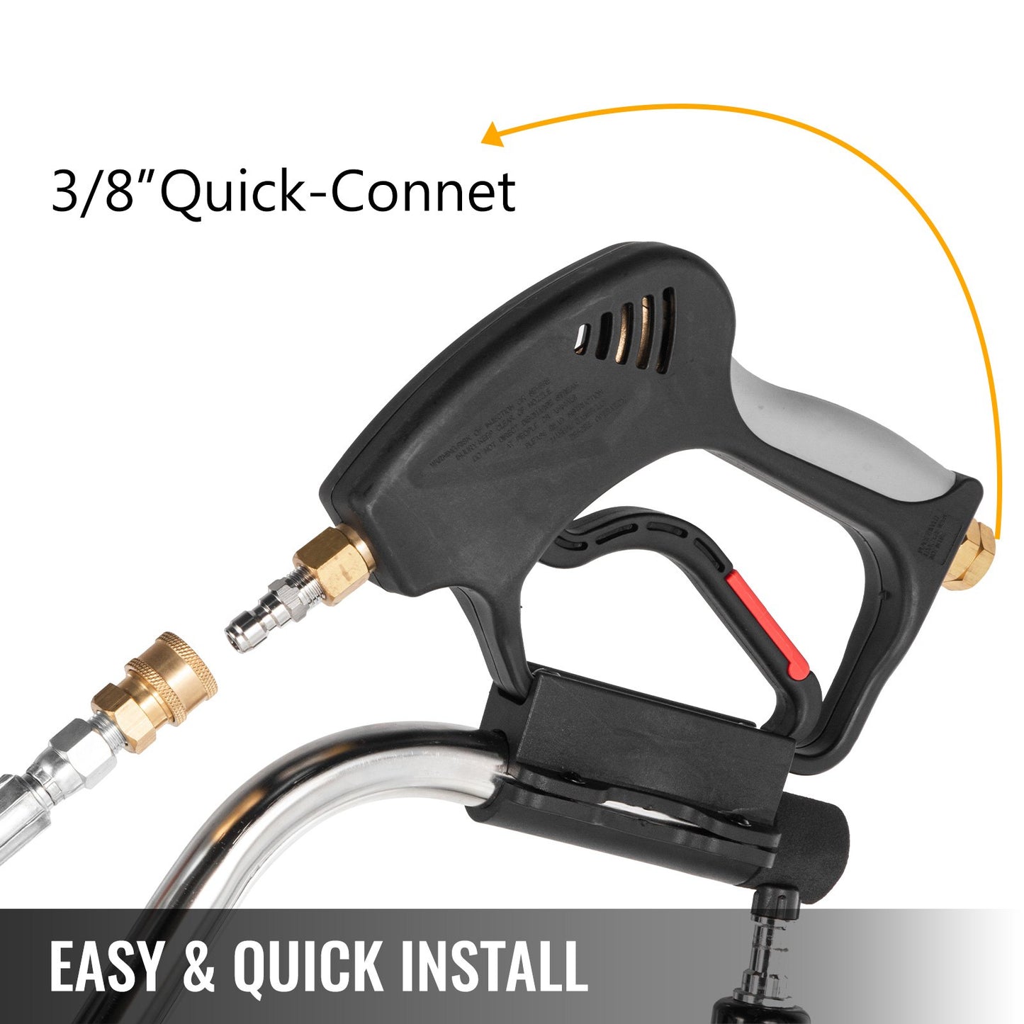 Surface Cleaner 20 inch Flat Surface Cleaner for Pressure Washer 4000psi Pressure with 3/8 Quick Connector Surface Cleaner with Casters 10.5GPM Stainless Steel Rotating Rod,3 Nozzle