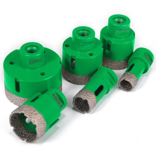 6PCS Diamond Holesaw Set 20/25/40/45/50/68mm Diamond Hole Saw Set, M14 thread Portable Stoneware Point-accurate Hole Saw Cutter Drill Bits Drill Core Ceramic for Tiles Ceramic Granite