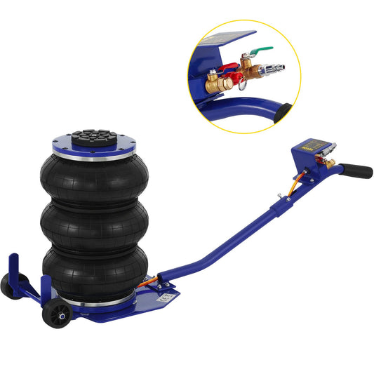 Pneumatic Car Jack Triple Bag Air Jack 6600lbs Pneumatic Jack 3 Ton Heavy Duty Car Jack Lifting Up to 16 Inch Portable Repair(Blue) for Cars, Minivan, SUV Off-road Vehicle