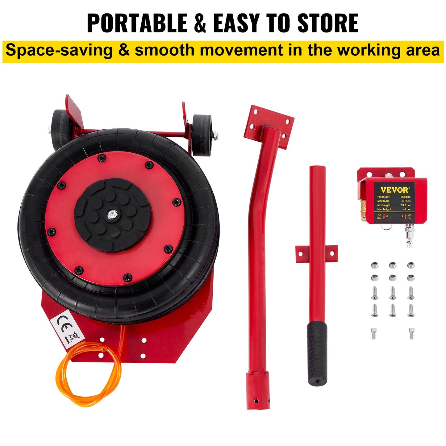 Pneumatic Car Jack 6600lbs Heavy Duty Air Jack Bag 3Ton Lifting Height Up To 16 Inch Powerful Fast Pneumatic Jack for Car, Minivan, SUV Off-road Vehicle