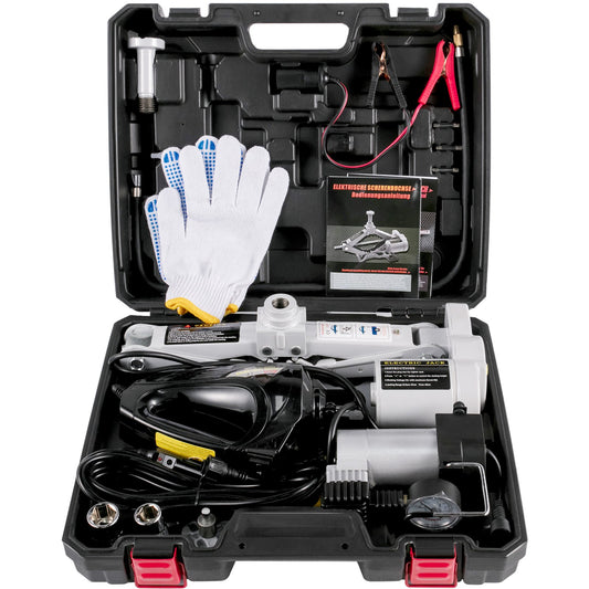 Electric Car Jack 3 Ton 12V Floor Jack, All-In-One Electric Scissor Jack, 120-370/170-420MM Lifting Range Scissor Lift Jack, Automatic Car Repair Tool w/ Inflator Pump, For Sedans And SUV Repair