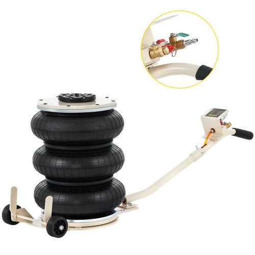 5 Ton/11023 lbs  Pneumatic Jack Triple Bag Air Jack Lifting Height 6.5-16Inch Inflatable Car Jack Lifter Pneumatic Air Jack 11023LBS Capacity Extremely Fast Lifting