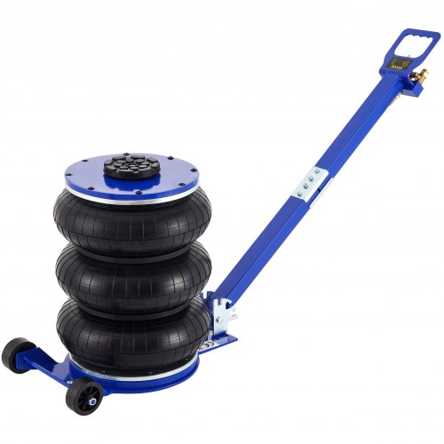 Air Bag Jack 11000lbs Capacity Pneumatic Jack Quick Lift 5T, Heavy Duty, Car Repair Jacks and Floor Jacks, Folding Rod Fast Lifting, Triple Bag, with Two Wheels, Quick Car Lifting Jack, Blue