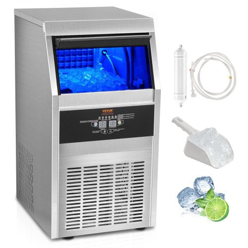 Commercial Ice Maker Freestanding Cabinet Machine 90lbs/24H 45 Ice Cubes
