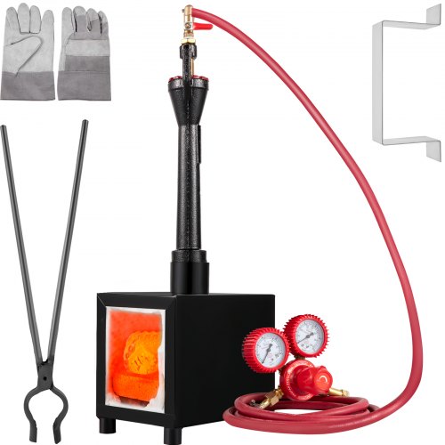 Propane Knife Forge, Blacksmithing Forge with Single Burner, Portable Propane Forge with an Open Structure, Large Capacity Farrier Forge, Square Propane Burner Forge for Knife and Tool Making