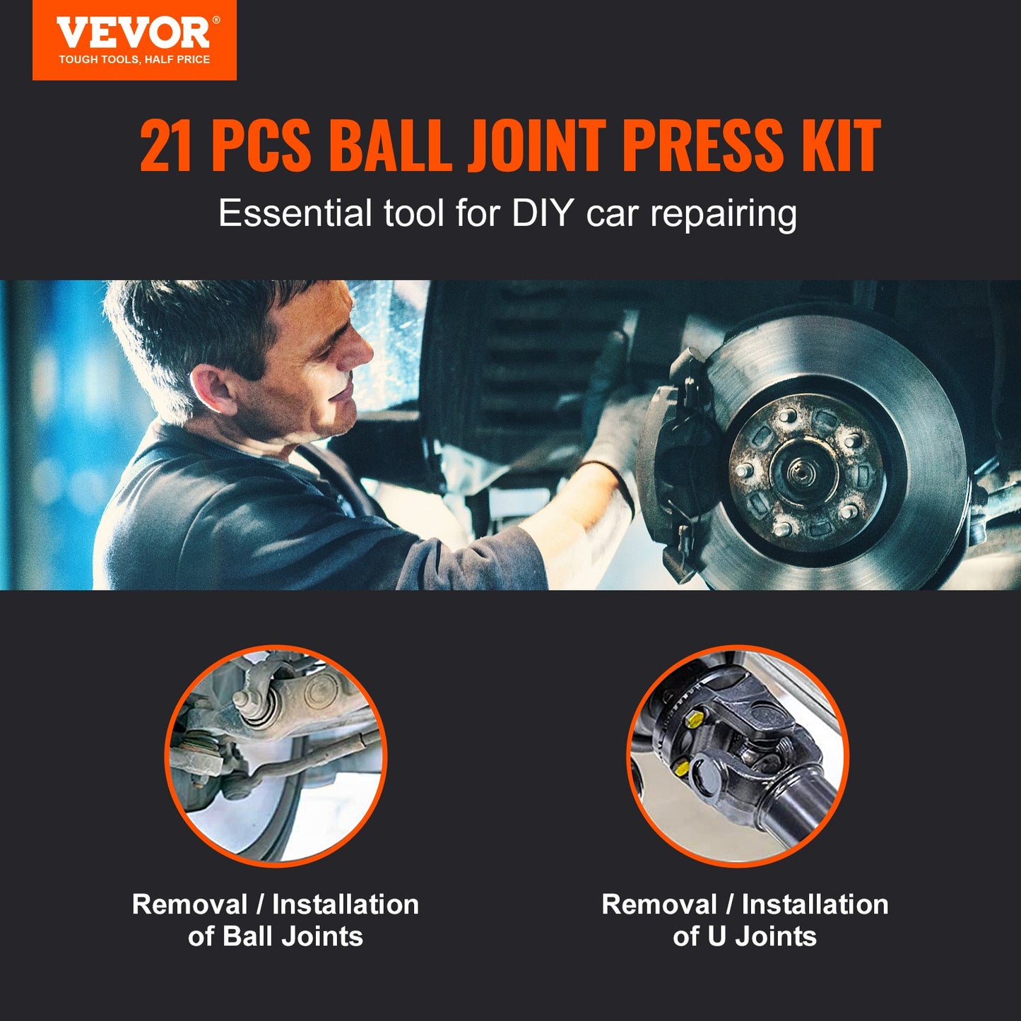 Ball Joint Press Kit C-press Ball Joint Tools 21 pcs Automotive Repair Kit