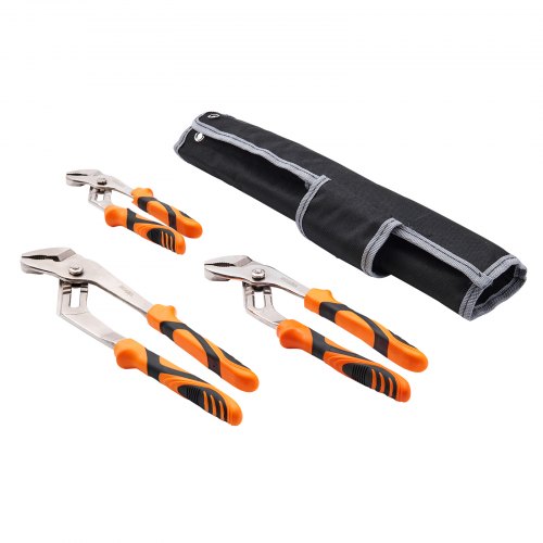 Groove Joint Pliers Set, 3-Piece 12/10/8 inch, Heat-Treated High Carbon Steel Water Pump Pliers, Button Quick Adjustable Pliers for Home Repair, Gripping, Nuts, Bolts, Pipes, Fittings