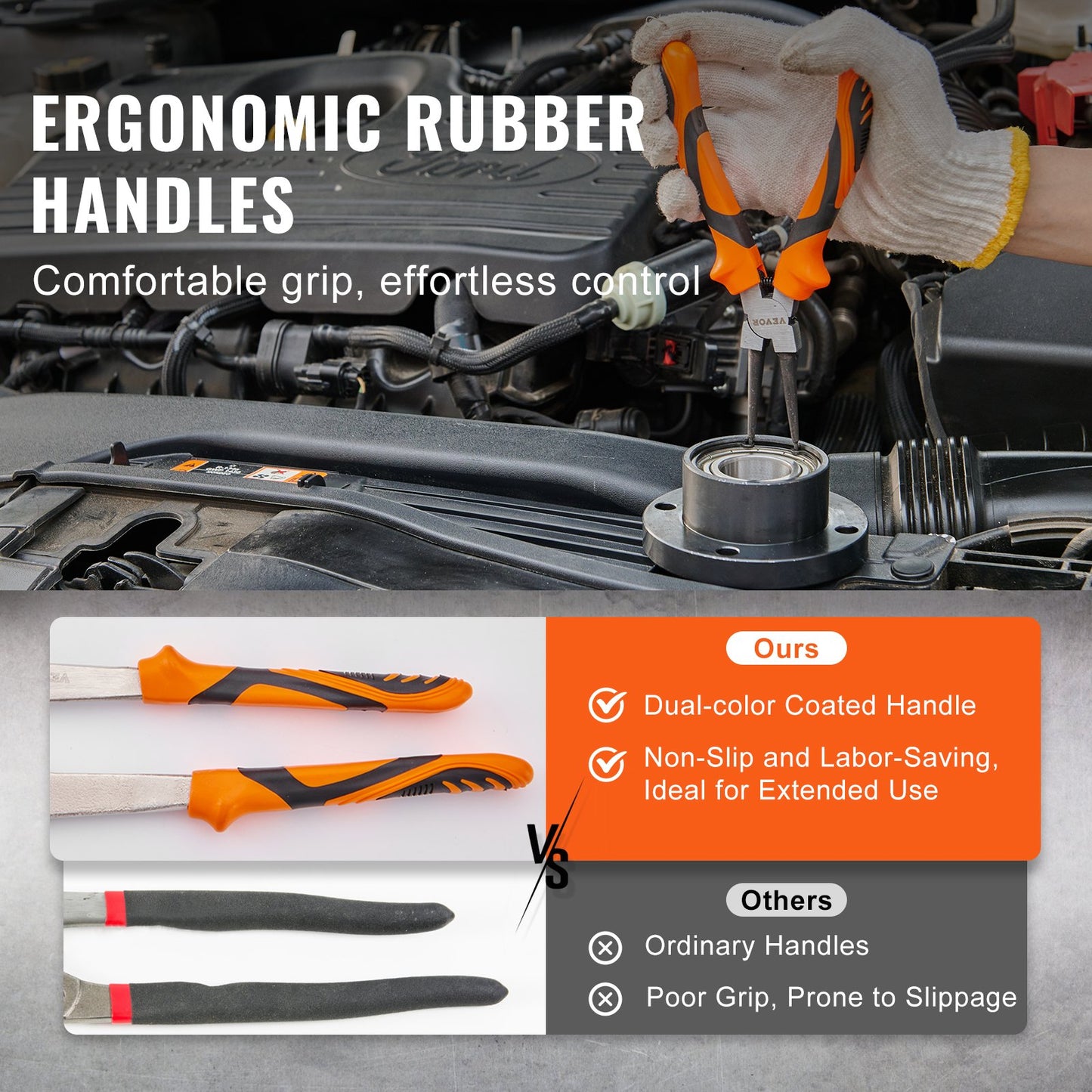 Snap Ring Pliers Set Circlip Pliers Kit 4-Piece Internal and External