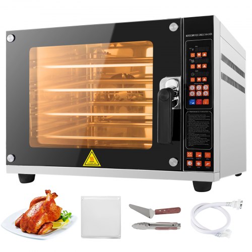 Countertop Toaster Oven 4-Tier Convection Oven 4500W Toaster Oven  with Spray Function Convection Toaster Oven Intelligent Control Panel Toaster Ovens 0-350℃ Air Fryer Oven for Kitchen