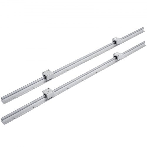 2X SBR12-1000mm Rails Linear Rail Guide Shaft Rod + 4X SBR12UU Bearing Slider Blocks Slide Guide CNC Set