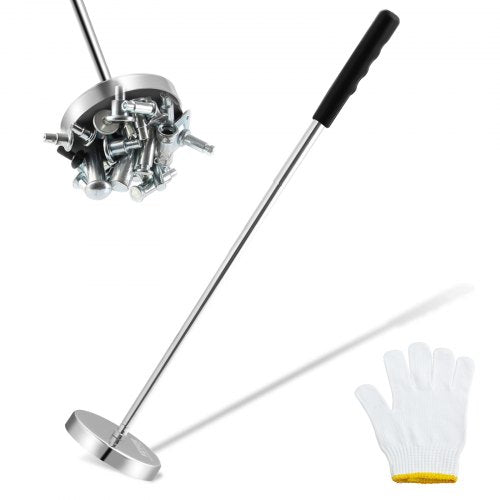 Telescoping Magnetic Sweeper Pickup Tool, Handheld Screws Parts Finder with 15.9 kg Pull Capacity, Retractable Handle 210-845 mm with Strong Magnet, Pick up Nails Screws Metal Parts
