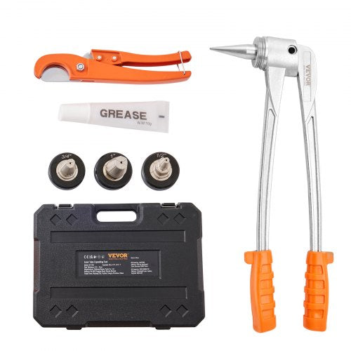 Pipe Expander Manual PEX Tubing Expander 3 Expander Heads 1/2