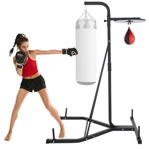 Punching Bag Stand 2 IN 1 Heavy Duty Punch Bag Stand Free Standing Boxing Bag Boxing Equipment Free Stand Agility Training