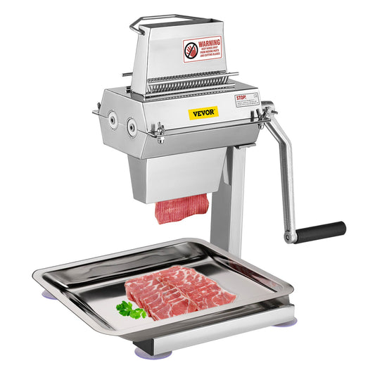 Meat Tenderizer Machine, 5 in/12.5 cm Cutting Width, Manual Steak Tenderizer with Stainless Steel Blades and C-Clamp Combs, Heavy Duty Construction Used for Tendering Pork Beef Mutton