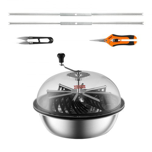 Leaf Bowl Trimmer, 24'' Trimmer Bowl, Manual Bud Trimmer with Stainless-Steel Blades for Twisted Spin Cut, Clear Visibility Dome and Hand Pruner Included, for Cutting Leaves, Buds, Flowers