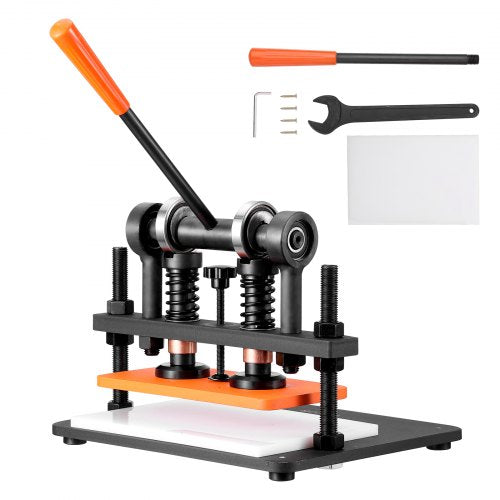 Leather Cutting Machine, 11 x 5.5 in Embossing Plate Manual Die Cutter, 0.47 in Pressure Stroke Leather Embossing Machine, Dual Guide Shafts Die Cut Machine for Various of Materials