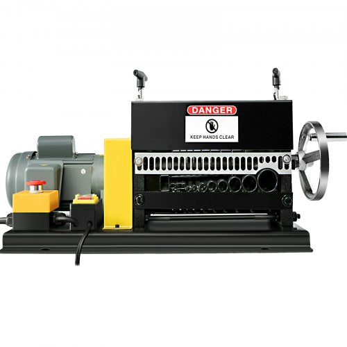 400W Electric Wire Stripping Machine, 1.5-38mm Portable Automatic Wire Stripper, Cable Benchtop Wire Stripping Machine with 10 Blades for Scrap Copper Recycling