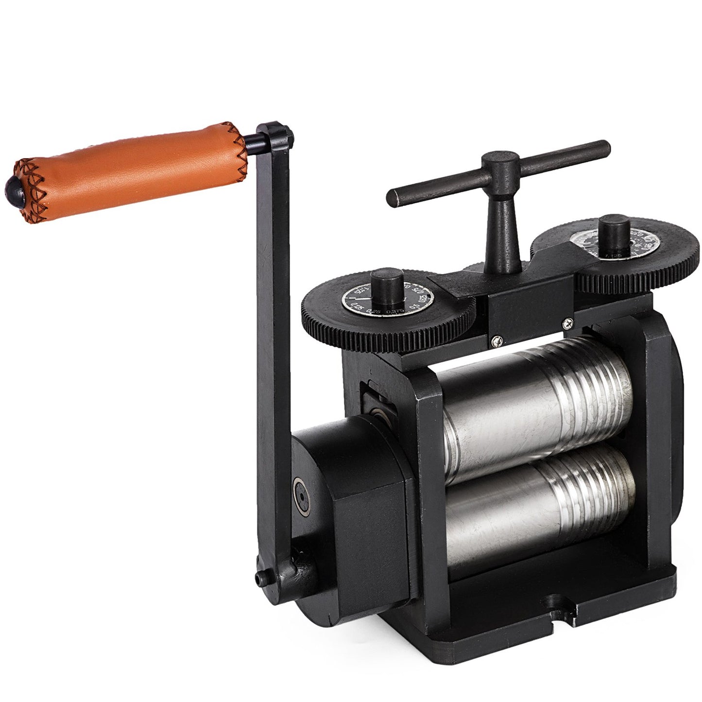 Jewelry Combination Rolling Mill 110mm Width Flat Rolling Mill 55 mm Diameter Rollers Rolling Mill Press Gear Ratio 4:1 Jewelry Press Tabletting Tool for Jewelry Repair Design