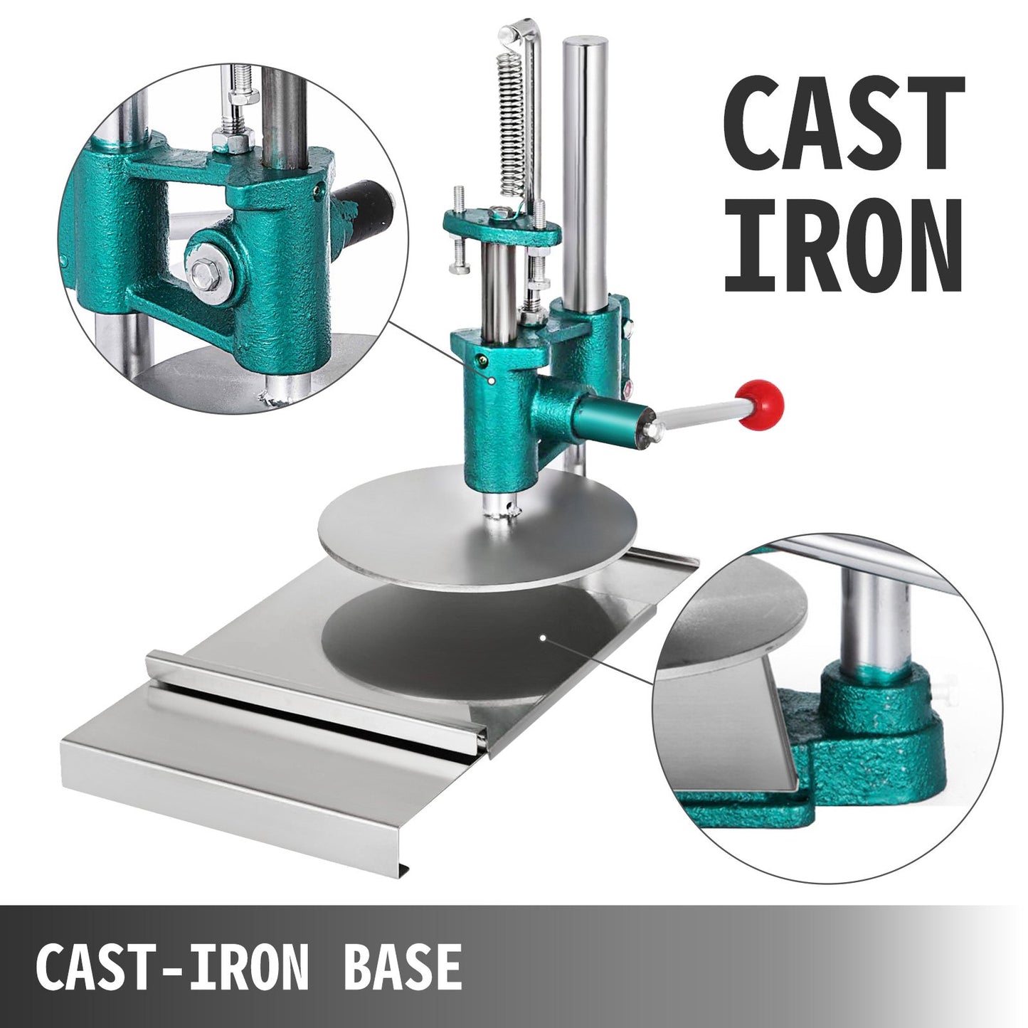 Pizza Dough Pastry Press Machine Manual Pastry Pizza Dough Press Machine 7.87''/20cm Plate Dia. Large Pastry Press Machine for Pastry Pasta Pizza Dough Roller Sheeter Pizza Dough Tools