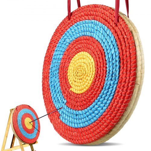 Archery Target, 3 Layers 20" Arrow Target, Traditional Solid Straw Round Archery Target Shooting Bow, Hand-Made Arrows Target, Coloured Rope Target for Backyard Outdoor Hunting Shooting Practice
