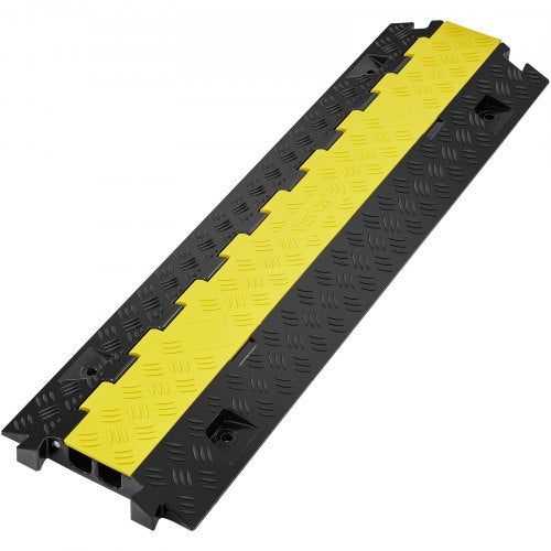 Cable Protector Ramp, 2 Channel, 22000 lbs/axle Capacity Heavy Duty TPU Wire Cord Cover Ramp Hose Protector Ramp Driveway, Traffic Speed Bump w/ TPR Flip-Open Top Cover, for Indoor & Outdoor