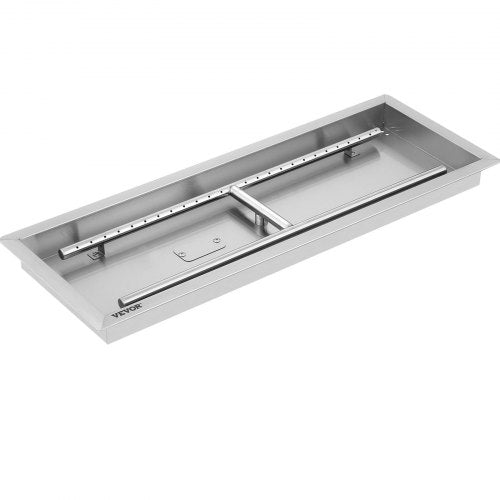 Fill-in Fire Pit Pan Burner Natural Gas Fire Pit Burner 36x12 Inch Fire Pit Pan 12 LBS Stainless Steel Fill In Pan Linear Fire Pit Pan Metal Square Burner Heater