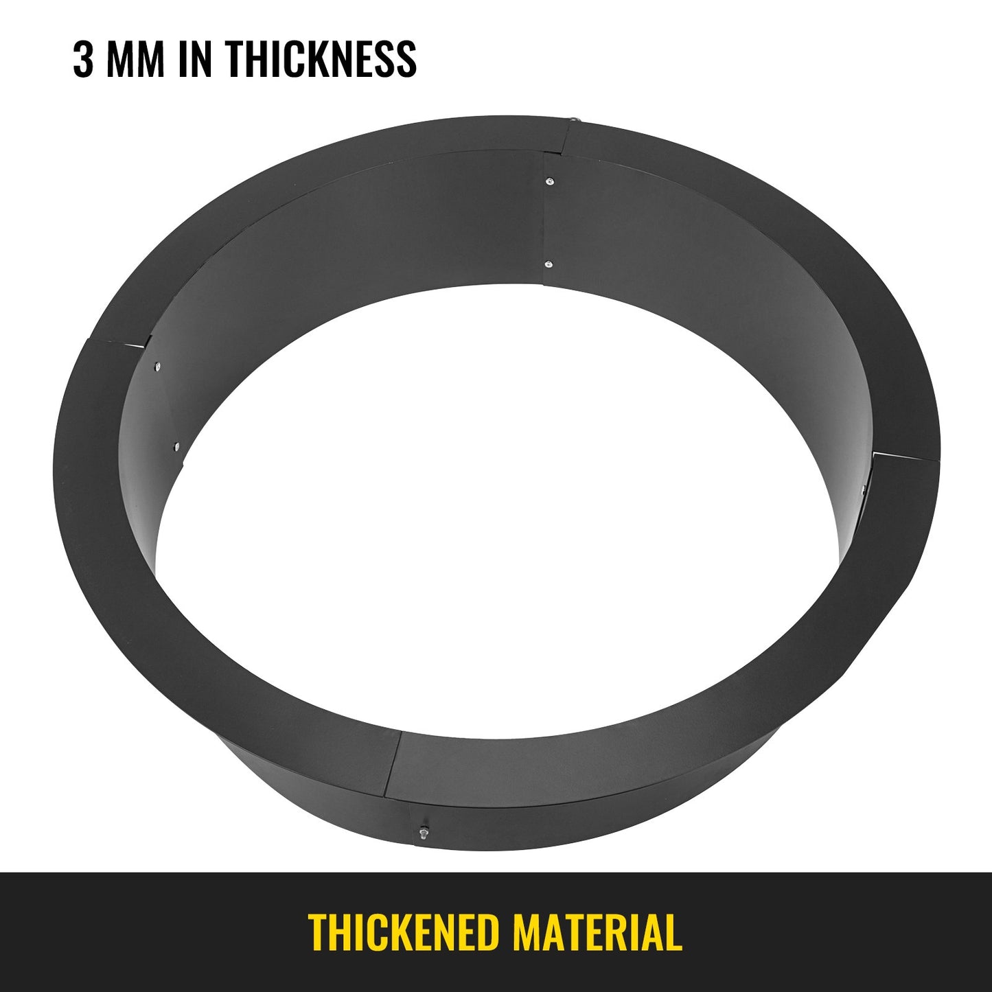 Fire Pit Ring 36 Inch Fire Pit Pan Fireplace Ring Solid Steel Heavy Duty Fire Pit Ring/Liner for Fireplace Campfire Pit Ground for Outdoor Camping
