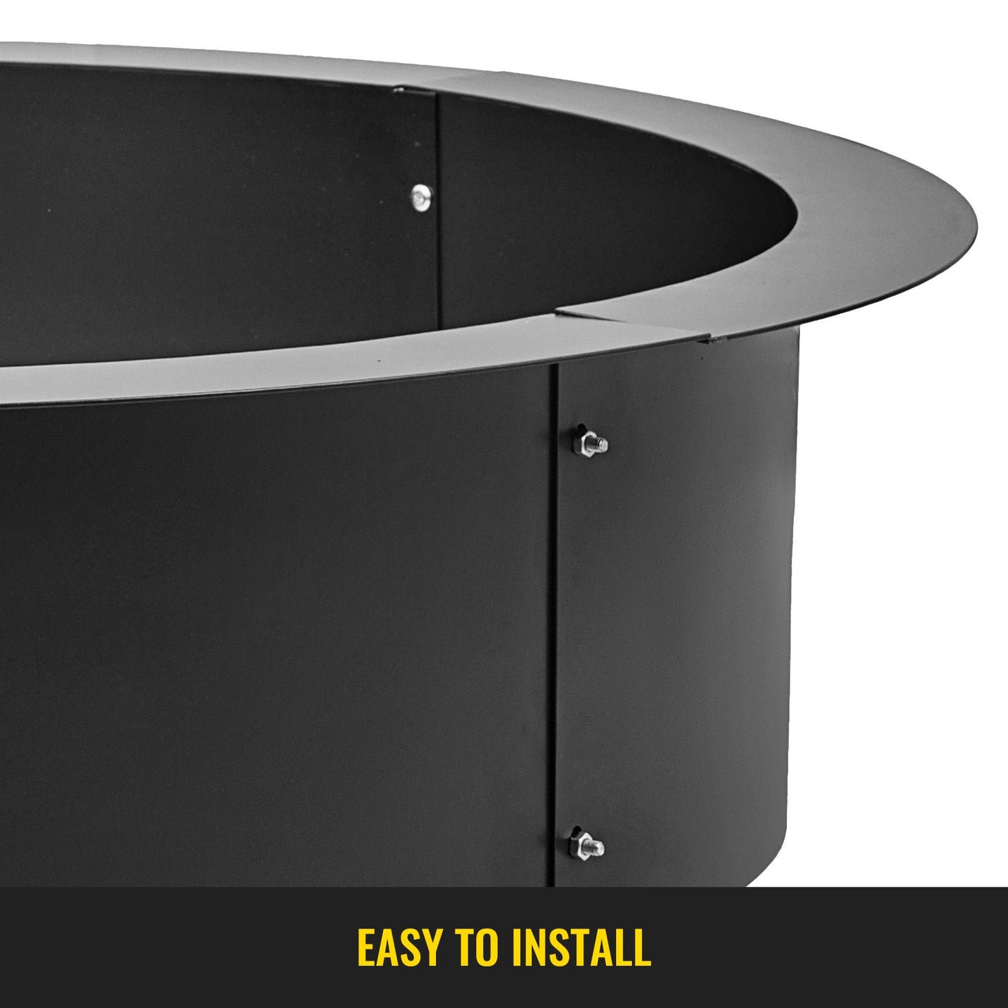 Fire Pit Ring 45 Inch Fire Pit Pan Fireplace Ring Solid Steel Heavy Duty Fire Pit Ring/Liner for Fireplace Campfire Pit Ground for Outdoor Camping