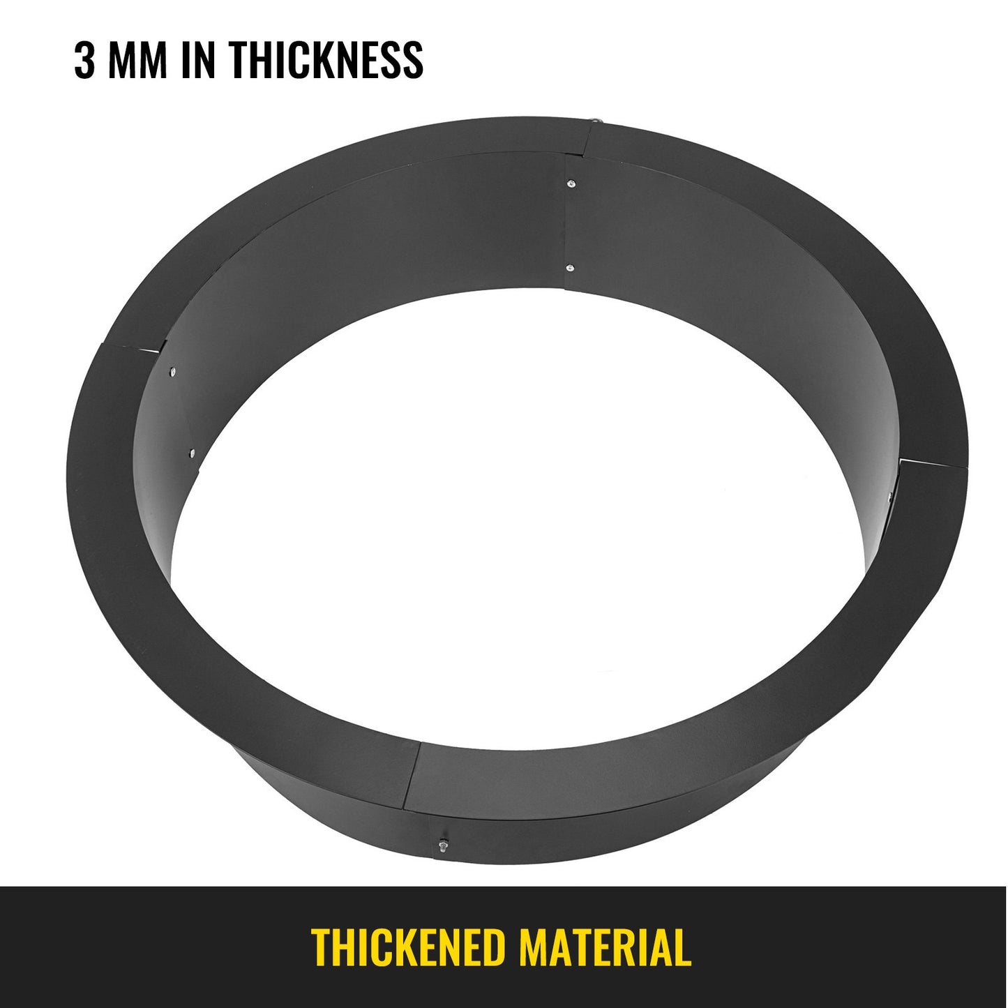 Fire Pit Ring 45 Inch Fire Pit Pan Fireplace Ring Solid Steel Heavy Duty Fire Pit Ring/Liner for Fireplace Campfire Pit Ground for Outdoor Camping