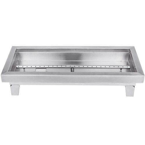 Fire Pit Pan 24 X 10 Inch  9 LBS Natural Gas Fire Pit Burner  Stainless Steel Drop In Pan Linear Fire Pit Pan with Leg Rectangular Table Top Fire Pit Fire Bowl