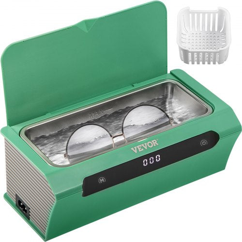 Ultrasonic Jewelry Cleaner, 45 kHz 500ML, Professional Ultra Sonic Cleaner w/ Touch Control, Digital Timer, Cleaning Basket, Stainless Steel Ultrasound Cleaning Machine for Watches Glasses Green