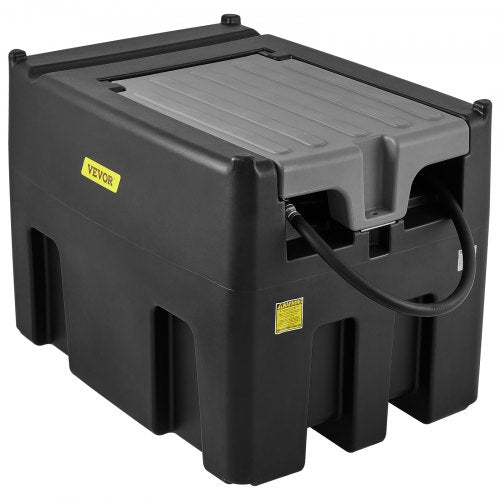 Portable Diesel Tank, 116 Gallon Capacity & 10 GPM Flow Rate, Diesel Fuel Tank with 12V Electric Transfer Pump and 13.1ft Rubber Hose, PE Diesel Transfer Tank for Easy Fuel Transportation, Black