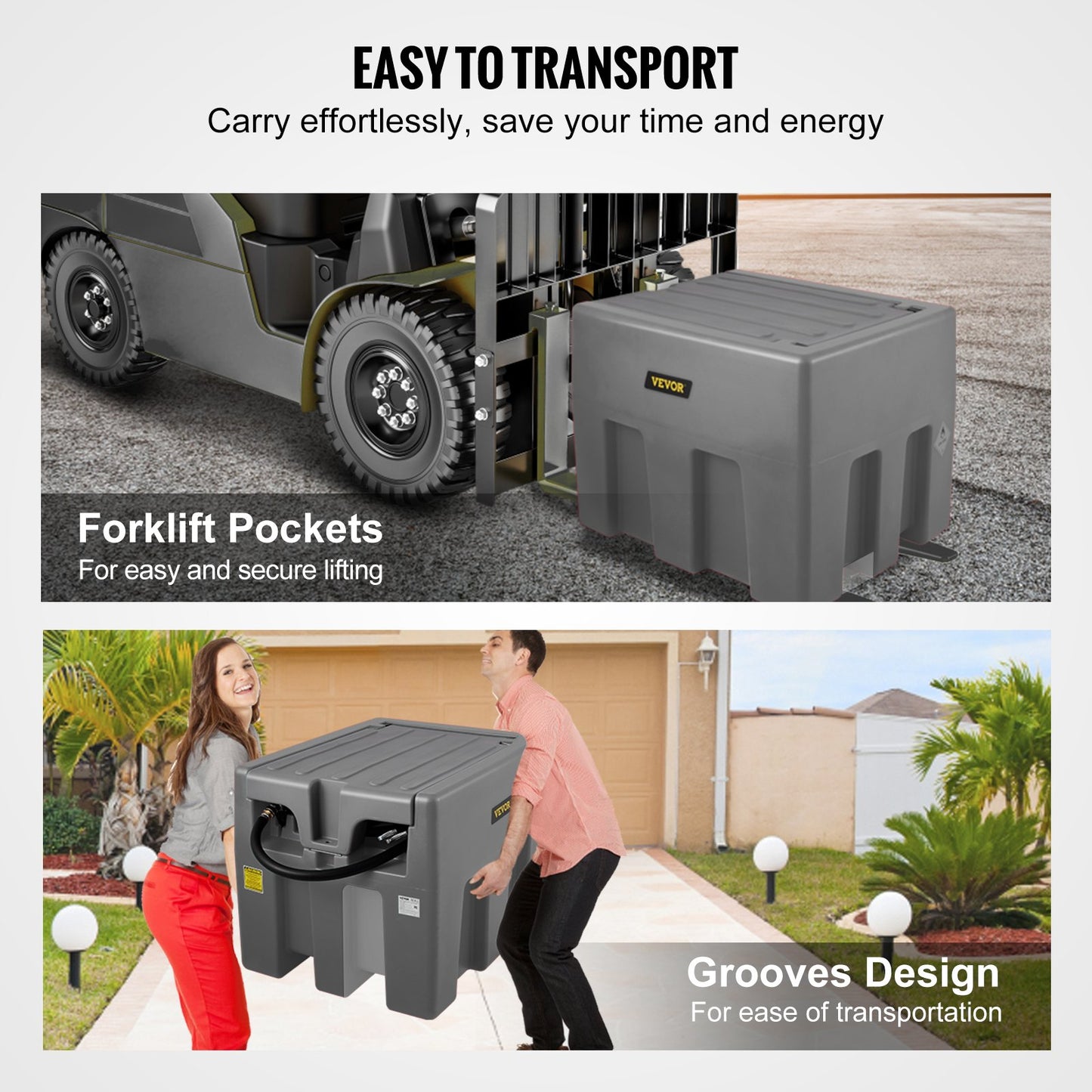Portable Diesel Tank, 58 Gallon Capacity & 10 GPM Flow Rate, Diesel Fuel Tank with 12V Electric Transfer Pump and 13.1ft Rubber Hose, PE Diesel Transfer Tank for Easy Fuel Transportation,Gary