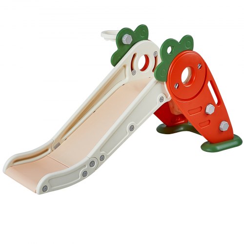 Toddler Slide, Kid Slide for Toddlers Age 1-12 w/ Climbable Ladders & Basketball Hoop, Indoor Outdoor Slide Playset for Kids Within 40kg, Toddler Playground w/ Raised Handrail, Anti-Slip Strip