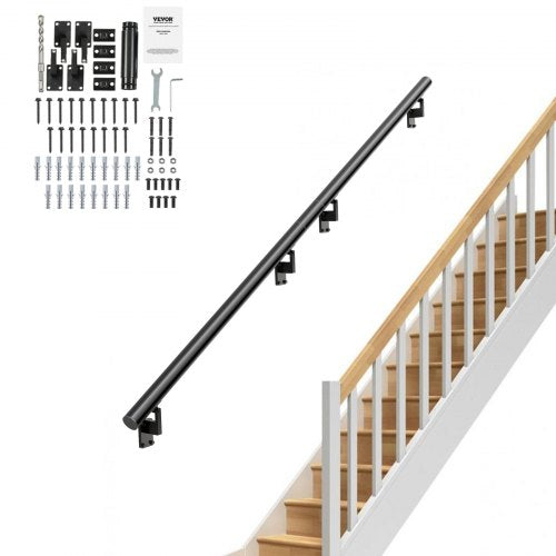 Handrail Stair Railing, 7 ft, Wall Mount Handrails for Indoor Stairs, Thickened Aluminum Alloy Hand Rail with Installation Kit, 440 LBS Load Capacity Stairway Railing for Outdoor Stairs