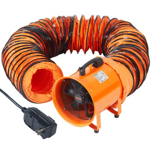 254mm Extractor Fan Blower Portable 10m Duct Hose Ventilator Industrial