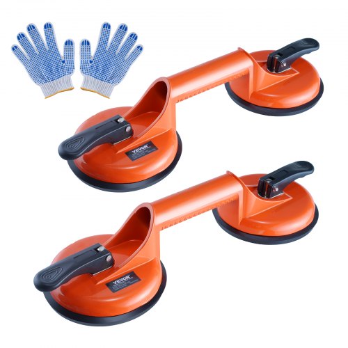 Glass Suction Cup, 4.7" 2 Pack 330 lbs Load Capacity, Vacuum Suction Cup with Aluminum Handle, Heavy Duty Industrial Suction Cup Lifter Tool for Glass, Granite, Tile, Metal, Wood Panel Lifting