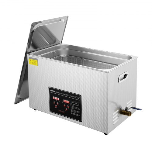 Ultrasonic Cleaner with Digital Timer & Heater, Professional Ultra Sonic Jewelry Cleaner, Stainless Steel Heated Cleaning Machine for Glasses Watch Rings Small Parts Circuit Board (30L)