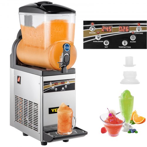 Commercial Slushy Ice Machine, 1 x 15 L Commercial Slush Ice Machine 500 W 220 V Stainless Steel Slush Ice Machine Slush Machine 52 x 21 x 80 cm Slushy Maker Machine Slush Machine